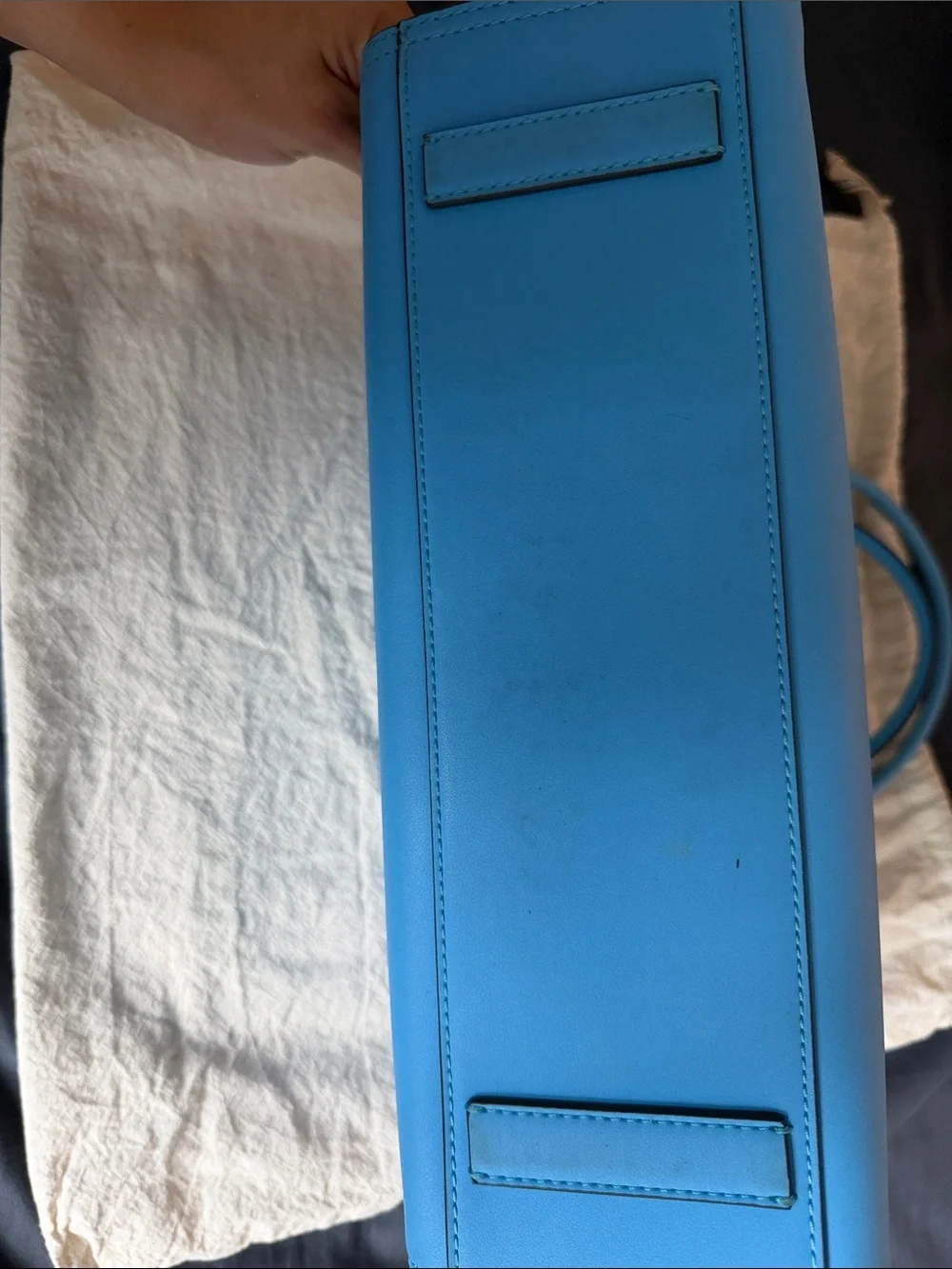 Tory Burch Neutral Cream Drawstring Tote with Branded Straps